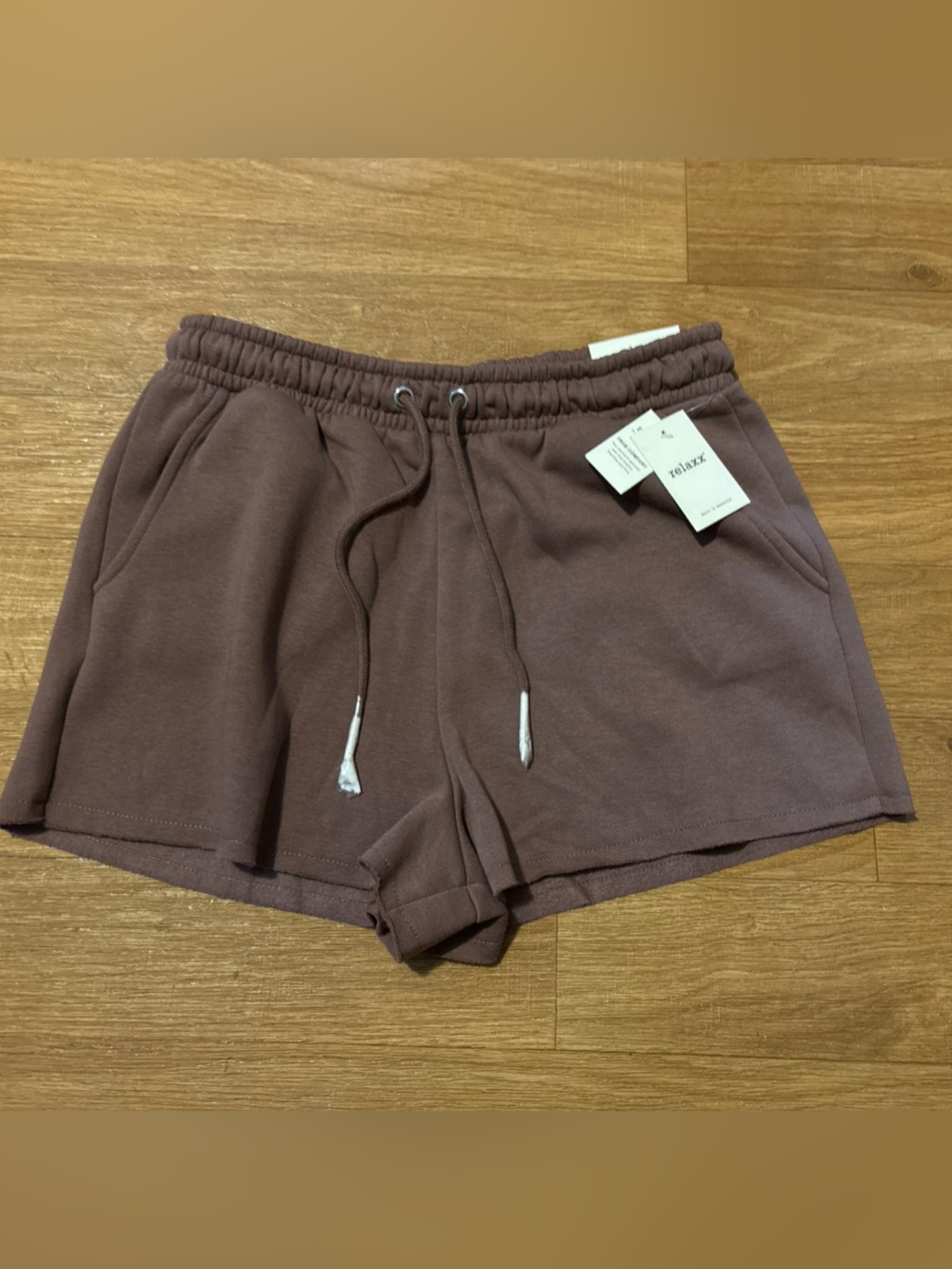 Relaxx Shorts Pull On Elastic Waist Drawstring Brown/Cappuccino Women’s Sz L NWT
